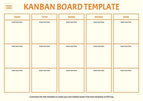 Create Printable Kanban Board Templates