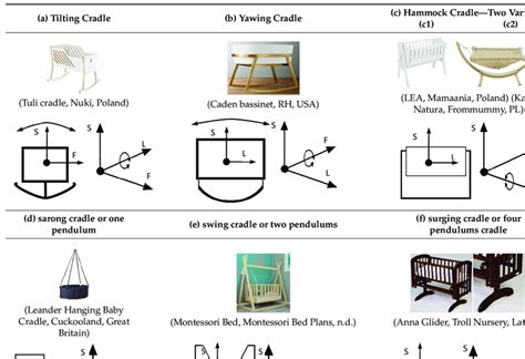 Types of cradles and directions of the infant's body movement resulting ...