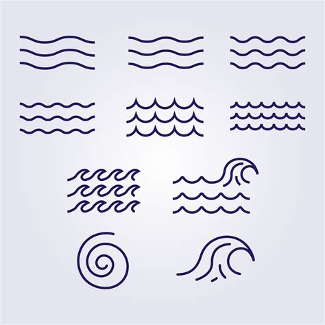 various wave water lake river logo vector illustration, bundle set collection package design ...