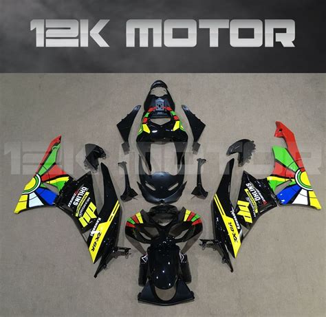 ZX6R Fairing Kit for Kawasaki ZX6R Fairings 2009 to 2012 Yellow Black ...