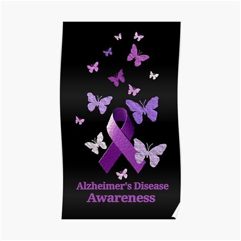 "Purple Awareness Ribbon: Alzheimer's Disease" Poster for Sale by Alondra | Redbubble