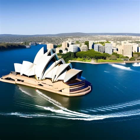 Premium AI Image | An aerial view of the sydney opera house