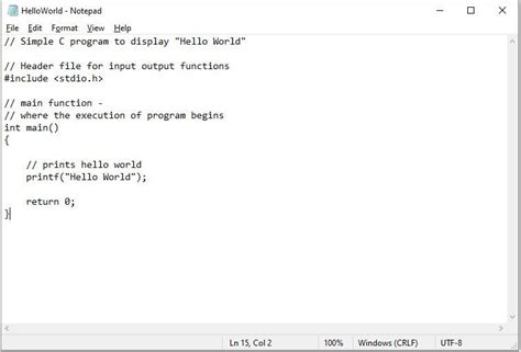 C Hello World Program - GeeksforGeeks