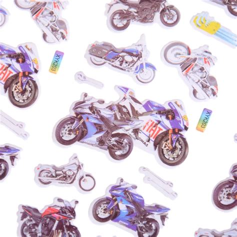 4 sheets 3D Cartoon Various Motorcycle Stickers for Baby Boy Children New Year Gift Stickers-in ...