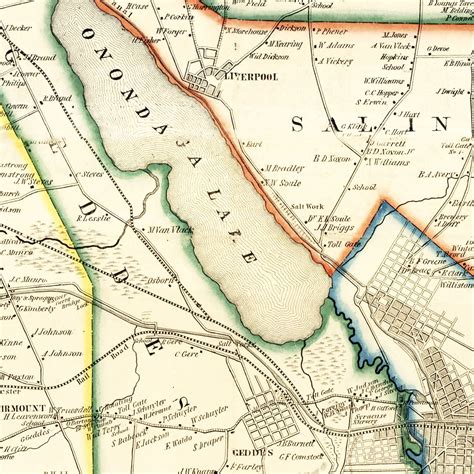 Vintage Map of Onondaga County, New York 1852 by Ted's Vintage Art