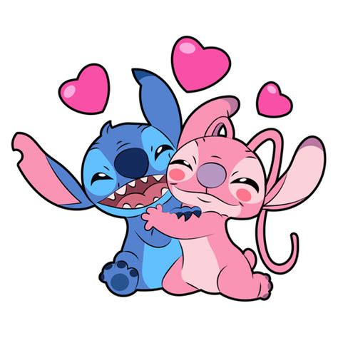 Stitch with Angel Love Sticker - Sticker Mania