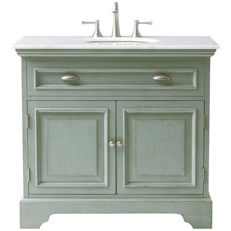 Home Decorators Collection Sadie 38 in. W x 22 in. D x 35 in. H Vanity in Antique Light Cyan ...