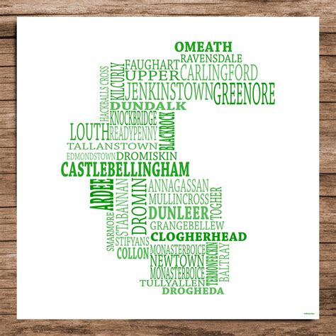 Louth Typographical Map of County Louth Ireland - Etsy