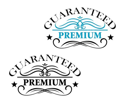 Blue Label Clipart Vector, Black And Blue Colored Guaranteed Premium Calligraphic Labels Design ...