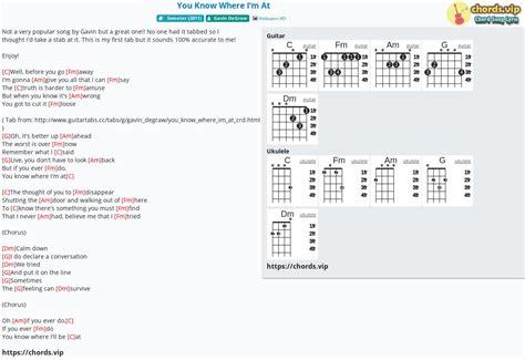 Chord: You Know Where I’m At - tab, song lyric, sheet, guitar, ukulele ...