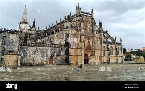 The Monastery of Batalha, monument of Gothic style, erected in commemoration of the 1385 Battle ...