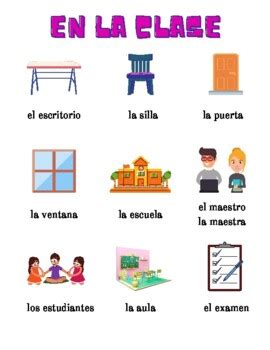 Spanish Class Vocabulary by Emily Fontaine | TPT