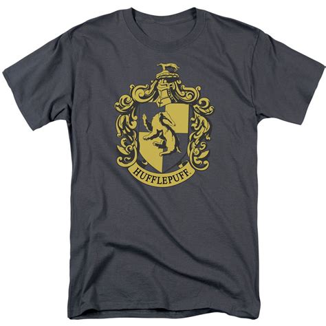 Harry Potter S Hufflepuff Crest T Shirt Charcoal | Kinihax