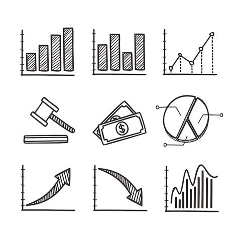 Premium Vector | Forex and trading icon set sketchdoodle style