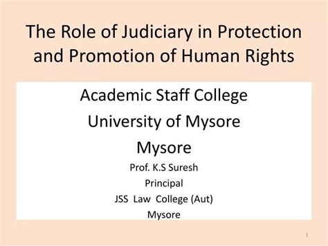 PPT - The Role of Judiciary in Protection and Promotion of Human Rights PowerPoint Presentation ...