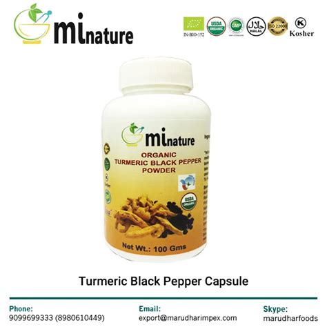 Turmeric Black Pepper Capsules Bottle Customize Packing,Private ...