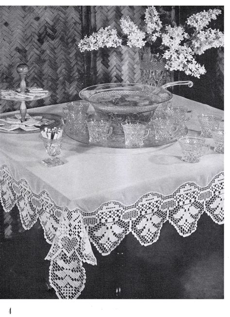 Free Vintage Filet Crochet Tablecloth Patterns - Vintage Patterns Dazespast Blog