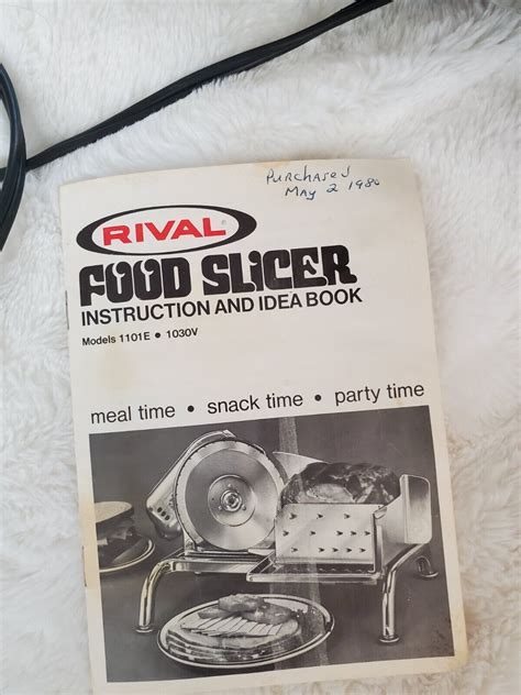 Vintage Rival Electric Chrome Food Slicer 1030V/2 User's Manual & Original Box | eBay