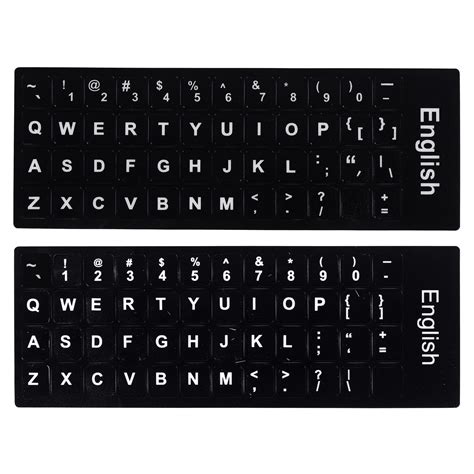 Buy Hileyu English keyboard Replacement stickers Keyboard Stickers UK Non Transparent Black ...