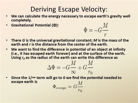 Escape Velocity Equation - Tessshebaylo