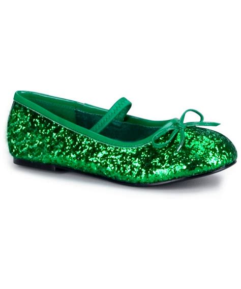 Kids Green Sparkle Flats - Girls Costume Shoes - Costume Shoes