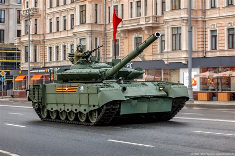 Russian T-80BVM during rehearsal of the Victory Day parade in Moscow ...