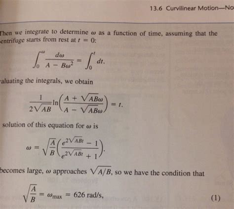 Solved Then we integrate to determine omega as a function of | Chegg.com