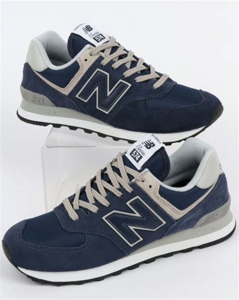 New Balance 574 Trainers Navy/Grey,blue,running,shoes,suede,leather