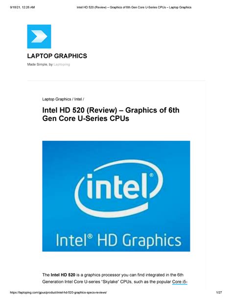 Intel HD 520 (Review) – Graphics of 6th Gen Core U-Series CPUs – Laptop ...