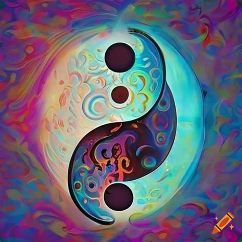 Awesome psychedelic yin yang symbol