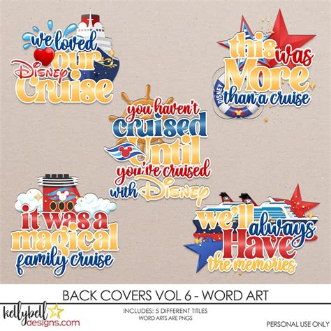 Back Covers Vol 6 Word Art - Kellybell Designs