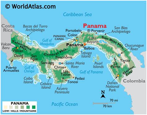 Panama Large Color Map - Central America Countries, Color Map of Panama