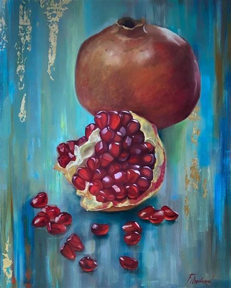 Pomegranate Painting | Pomegranate art, Fruit painting, Painting