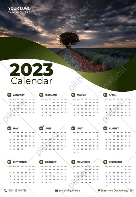 Nature Calendar 2023 Template | AI Free Download - Pikbest