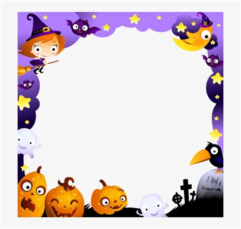 Download Transparent Cute Halloween Frames Borders - PNGkit