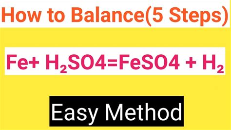 Fe+ H2SO4=FeSO4 + H2 Balanced Equation||Iron +Sulphuric acid=Iron(ii) sulphate+Hydrogen Balanced ...