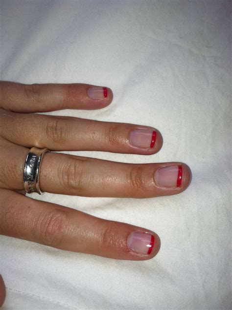 Red tip French manicure