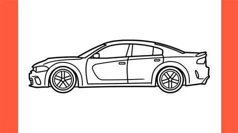 How to draw a DODGE CHARGER SRT HELLCAT REDEYE easy / drawing dodge ...