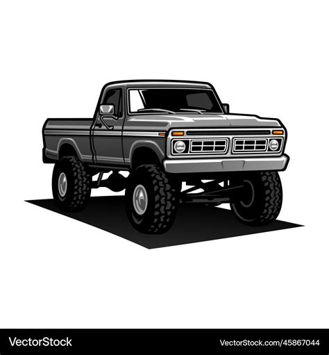 American retro lifted truck Royalty Free Vector Image