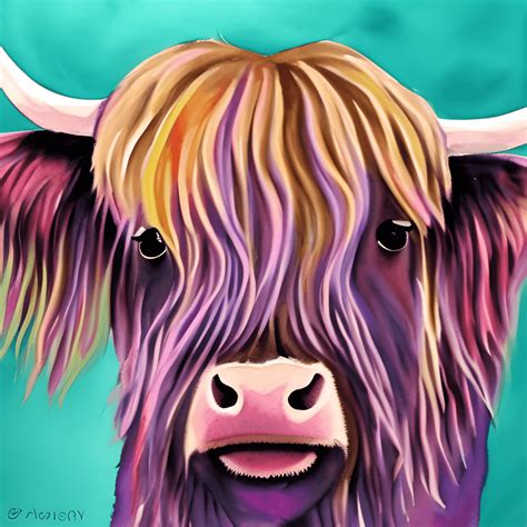 Scottish Highland Cow Watercolor Painting · Creative Fabrica