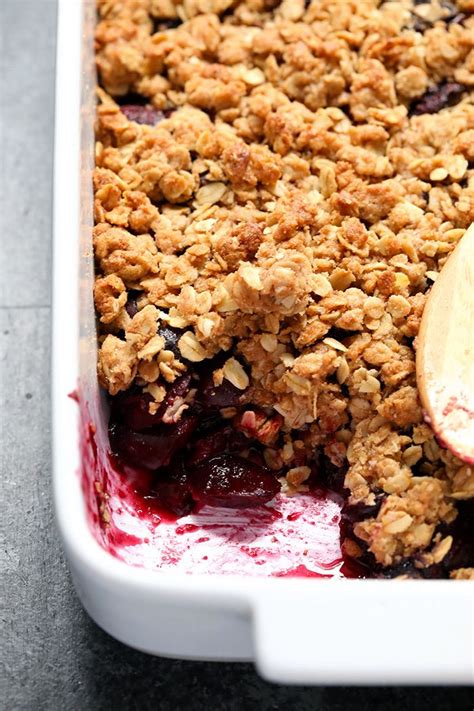 This Fresh Cherry Crisp Recipe is a healthy and delicious dessert that screams summer ...