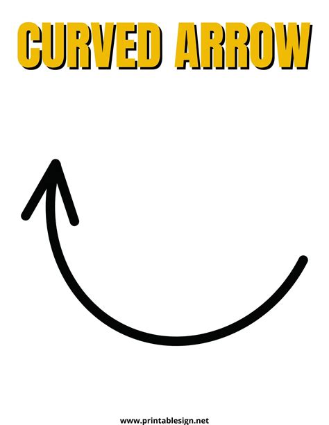 Upper Curved Arrow Signs | FREE Download | Arrow signs, Curved arrow, Out of order sign