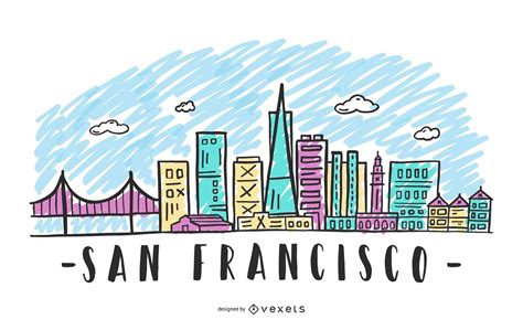 San Francisco Skyline Design Vector Download