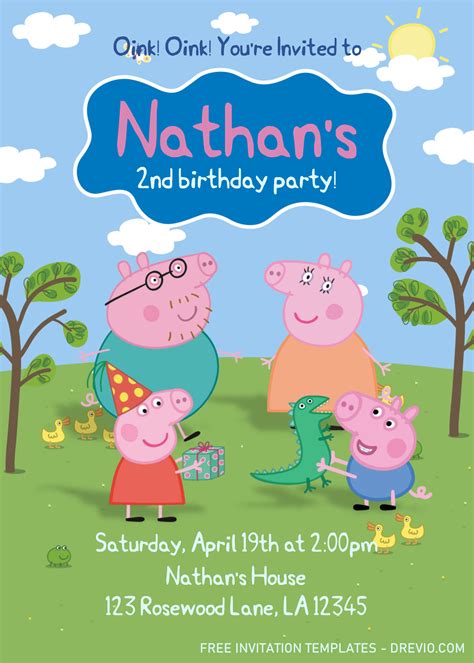 Peppa Pig Invitation Templates – Editable .Docx | | Download Hundreds ...