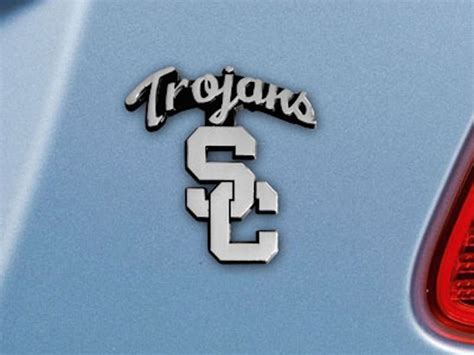 USC Trojans Black & Chrome Metal Auto Emblem Truck Car Decal Football ...