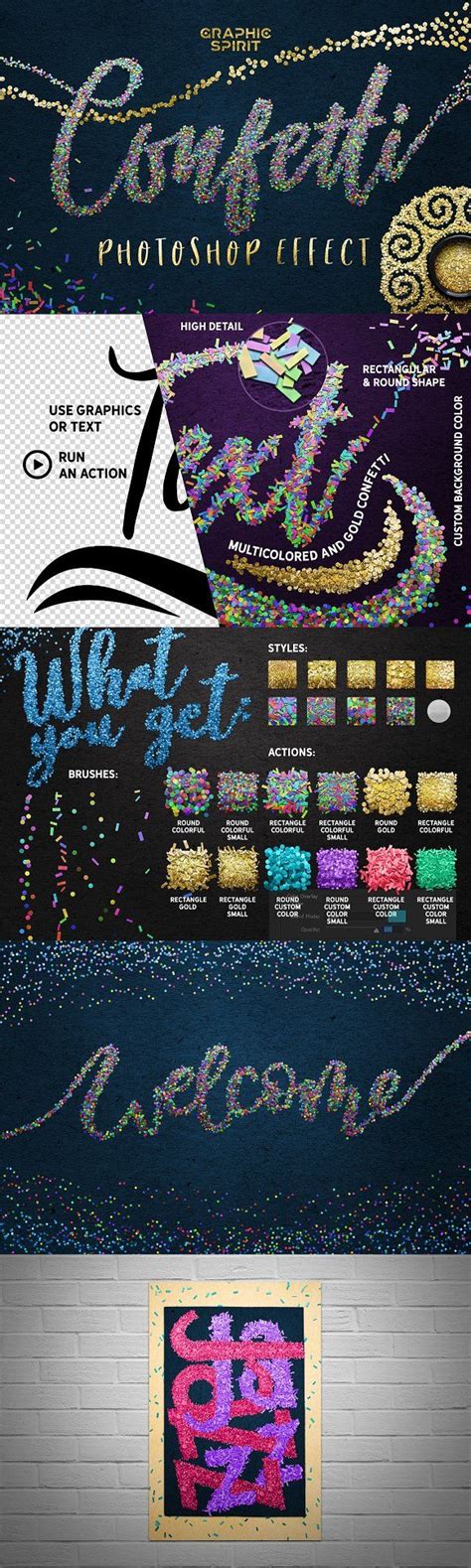 CONFETTI Effect for Photoshop | Photoshop tutorial text, Photoshop, Photoshop text effects