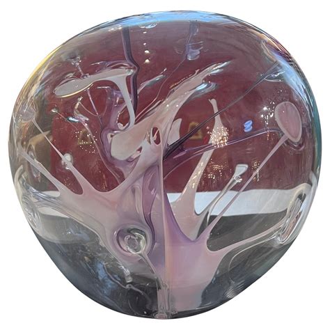 Art Glass Orb Sculpture or Paperweight by Brian Higer of American ...