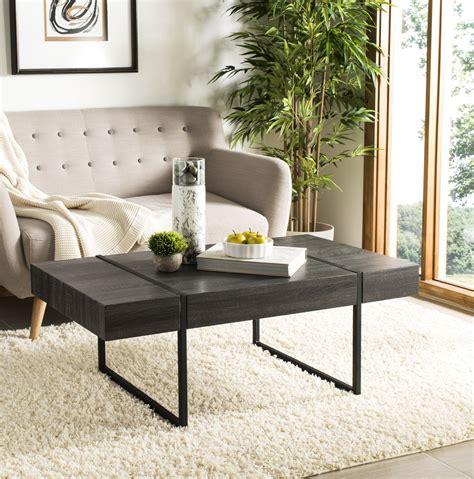 SAFAVIEH Tristan Rectangular Modern Coffee Table Black - Walmart.com