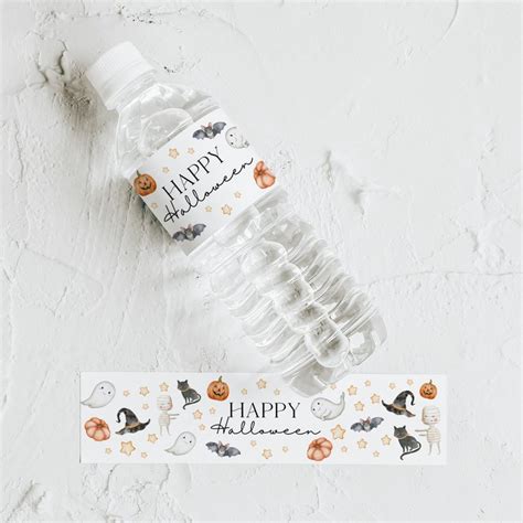 Printable Halloween Water Bottle Labels Template Halloween - Etsy