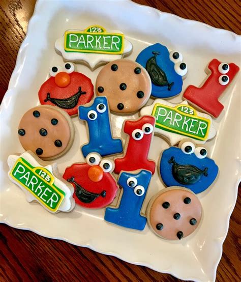 Sesame Street Inspired Sugar Cookies Birthday Cookies Elmo | Etsy